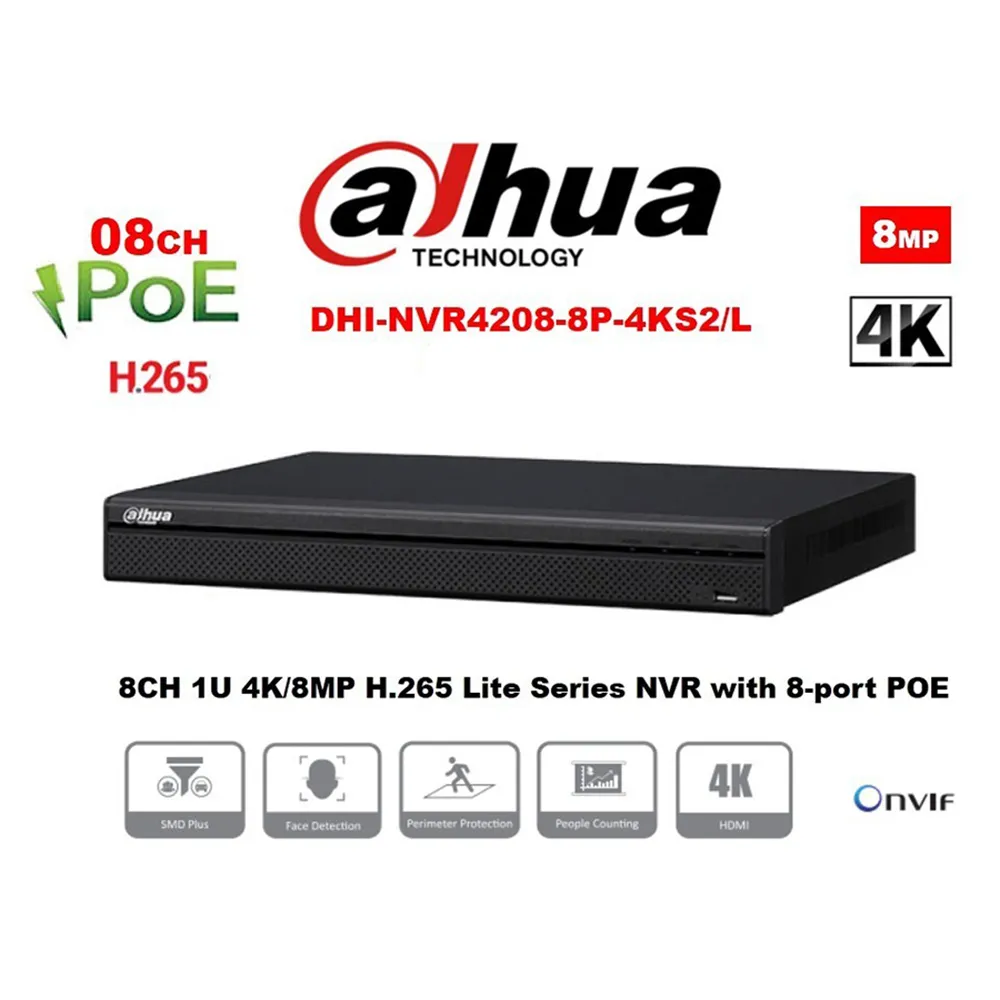 DAHUA RECORDER DHI-NVR4208-8P-4KS2