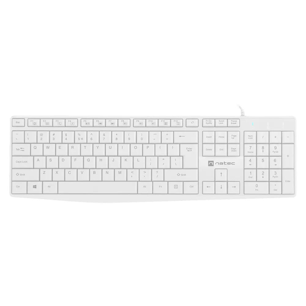 Slim White Keyboard Natec Nautilus